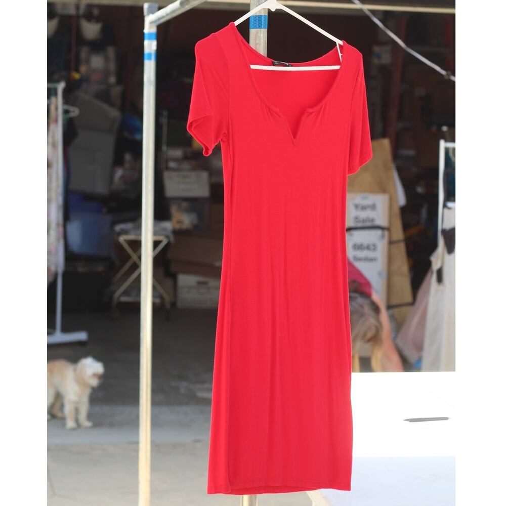 Red Short Sleeve Shein XS Mini Dress - Rayon Comfort